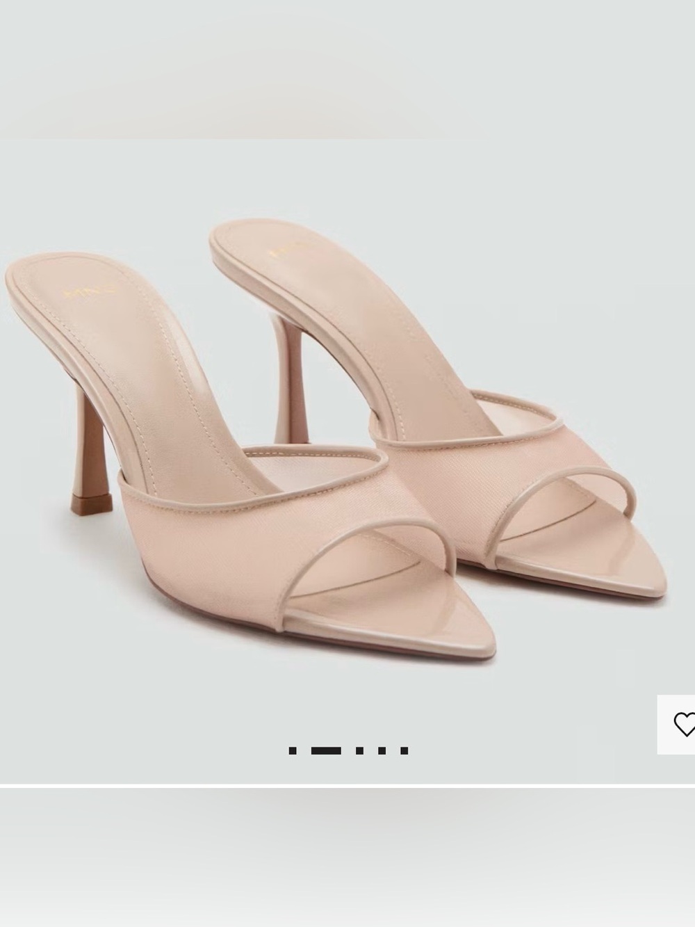 Mango Nude Pointed Heel Sandals